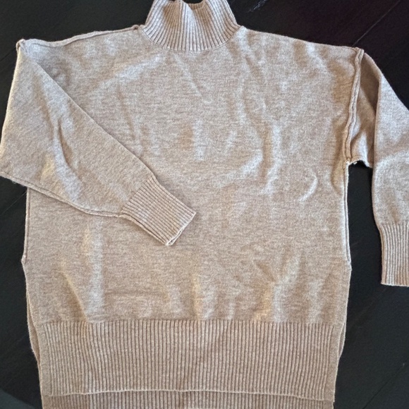 Plain Turtleneck Knit Pants Set in Camel - Picture 3 of 4